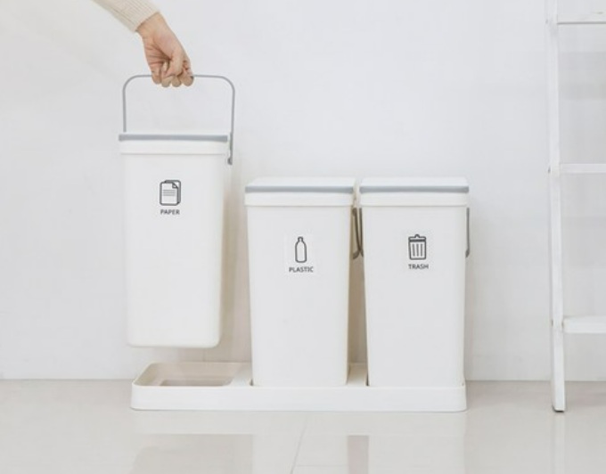 원룸 쓰레기통 추천 모노플랫 3단 분리수거함